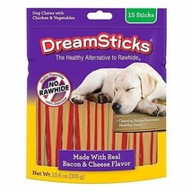 DreamBone Rawhide Free Dog Chews Bacon &amp; Cheese Flavored Sticks Dog Trea... - £14.78 GBP