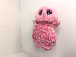 Ty Beanie Boos Med Owl Pinky 9 in Tall Plush Stuffed Animal Toy Glitter Eyes - £7.79 GBP