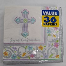 Easter Napkins Joyous Confirmation Cross Paper Napkins 36 Counts - £7.79 GBP