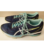 ASICS GT-1000 5 Blue/Yellow/ White Running Athletic Shoes T6A8N Womens Size 8.5 - $21.55
