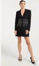 Cinq a Sept Blazer Dress Black Embellished Sz 12 $745 - $296.01