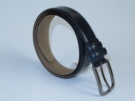 Men Navy Blue Genuine Leather Belt PIERO ROSSI Turkey Soft Full Grain #Navy-B image 5