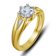 1.00 CT Round-Cut D/VVS1 Diamond Solitaire Engagement Ring 10K Yellow Go... - $1,151.93 MXN