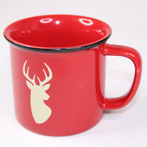 Red Ceramic Coffee Mug Deer Head With Antlers Hunting Heritage Collectio... - $11.64