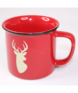 Red Ceramic Coffee Mug Deer Head With Antlers Hunting Heritage Collectio... - £9.15 GBP