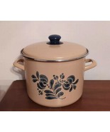 Folk Art by Pfaltzgraff 8 Qt Enameled Stock Pot With Lid  - $71.44 CAD