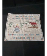 OLD Nursery Rhyme Mary Had A Little Lamb CHILD&#39;S Embroidery Sampler  - $27.46 CAD
