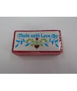 ALL RUBBER STAMP &quot;MADE WITH LOVE BY&quot; LABEL FOR CRAFTS FABRIC WOOD PAPAER... - £6.36 GBP