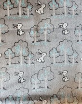 Crafter&#39;s Square Soft Plush Fleece Fabric Fat Quarter - New - Gray w/Bunnies - £6.93 GBP