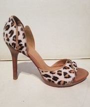 Jeffrey Campbell JC Line Leopard Stiletto D&#39;Orsay Pinup Real Fur Leather... - $225.00