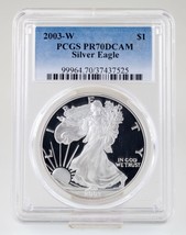 2003-W Silver American Eagle Proof Graded by PCGS as PR70DCAM - £200.60 GBP