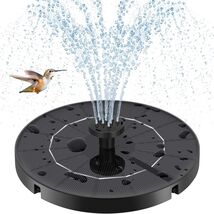 Versatile Solar Fountain for Bird Bath - 6 Spray Options, Easy Setup, Black - $24.70