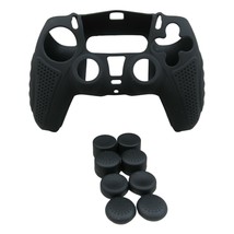 Silicone Grip Black + (8) Multi Thumb Analog Caps For PS5 Controller Accessories - £7.08 GBP
