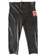 NWT Spanx Black Faux Leather Cropped Leggings Size 1X - €52,62 EUR