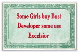 Comic Motto Some Girls buy Bust Developer some Use Excelsior DB Postcard A16 - £4.47 GBP