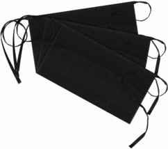 3 Pack Server Aprons W Pockets Waiter Waitress Waist Apron BLACK Short Kit Black - £28.12 GBP