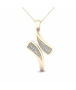10K Yellow Gold 0.05ct TDW DiamondBypass Style Pendant Necklace - $189.99