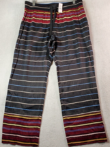 LOFT Pants Women Small Black Striped 100% Rayon Pockets Elastic Waist Dr... - £19.19 GBP
