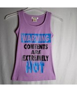 Prestige Warning Content Are Extremely Hot Lavander Ribbed Tank Top Wome... - $20.79