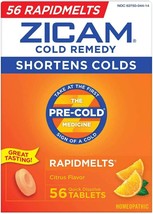 Zicam Zinc Cold Remedy RapidMelts,Citrus Flavor, Homeopathic, Cold Shortening Me - £27.81 GBP