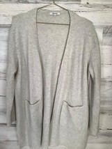 Madewell Sweater Medium Oatmeal Open Front Wool Blend Long Sleeve Cardigan - £15.17 GBP
