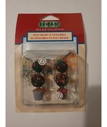 Vintage Christmas Village Lemax Mini Round Ribbon Bow Topiary 2&quot; New Old... - $16.61