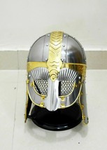 Armor Viking Mask Helmet Medieval Costume Designer Armor Helmet Knight Costume - £77.09 GBP