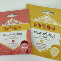 Burts Bees Rejuvenating Eye Mask Moisturizing Lip Mask Single Use Each Lot of 2 - £5.44 GBP