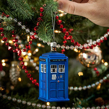 NEW Dr Doctor Who TARDIS 4.25 Inches Tall Hand Crafted Glass Christmas O... - £8.71 GBP