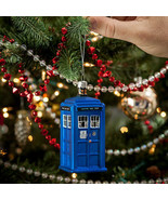 NEW Dr Doctor Who TARDIS 4.25 Inches Tall Hand Crafted Glass Christmas O... - $211.54 MXN