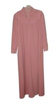 Vintage Vanity Fair House Coat Robe Dress Women&#39;s Size S Pink Velour Lac... - $22.00