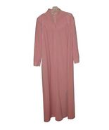 Vintage Vanity Fair House Coat Robe Dress Women&#39;s Size S Pink Velour Lac... - $22.00