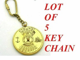 Collectible brass calendar Compass key chain lot of 5 Unit - £34.93 GBP