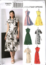 Vogue Easy Options V9371 Misses Belted Dresses Size 6 to 14 Sewing Pattern - £15.08 GBP