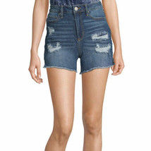 Vanilla Star Women&#39;s Juniors Denim Hi-Rise Shorts Size 3 Med Wash Real C... - £18.48 GBP