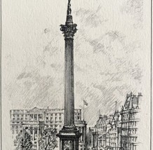 Trafalgar Square Nelson Monument 1901 Victorian London Print Art DWFF10 - £39.97 GBP