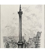 Trafalgar Square Nelson Monument 1901 Victorian London Print Art DWFF10 - £39.32 GBP