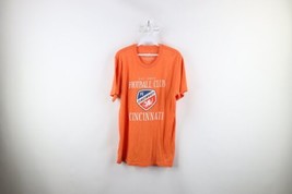 Majestic Mens Size Large Spell Out MLS Cincinnati FC Soccer T-Shirt Orange USA - £23.29 GBP