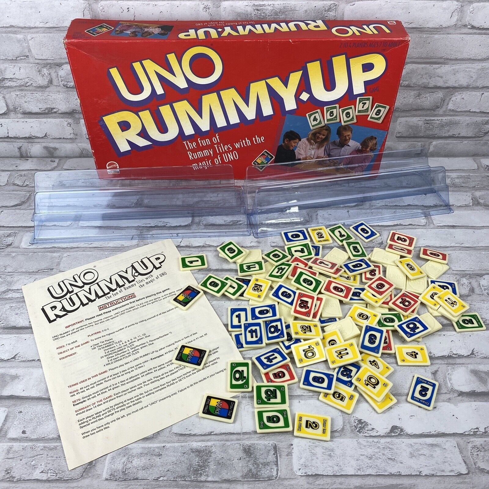 Uno Rummy-Up Tile Game Fun Of Rummy Tiles With The Magic Of Uno 1993 Complete - $23.35