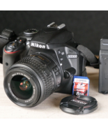 Nikon D3300 24MP DSLR Camera Kit With 18-55mm Lens Good/Tested *SHUTTER ... - £178.28 GBP