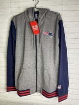 Ultra Game NFL New England Patriots Mens Full Zip Hoodie Gray Pockets Si... - $54.45