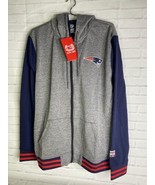 Ultra Game NFL New England Patriots Mens Full Zip Hoodie Gray Pockets Si... - £42.81 GBP
