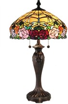 Table Lamp DALE TIFFANY ZENIA ROSE 2-Light Fieldstone Stone Hand-Rolled Art - £507.21 GBP