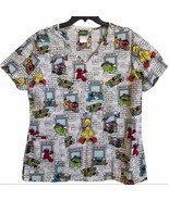 Sesame Street Elmo if bird neighborhood scrub scrubs top women&#39;s size M - $16.97
