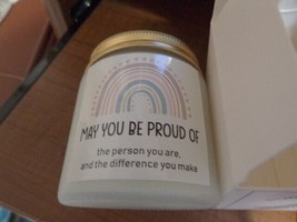 Proud Rainbow Sage and Sea Salt Soy Candle White Congratulations with top &amp; box - £5.99 GBP