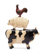 Farm Animal Figurine, Chicken Pig Cow Stack Farmhouse Decor, 9.2 X 11.6 ... - $50.32