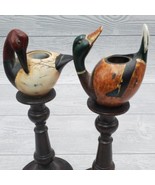 Duck Mallard Candle holders Resin Wood Look - $546.43 MXN