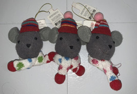 NEW Target Wondershop Set of 3 Felt Winter Woodland Grey Mice Holiday Or... - £17.50 GBP