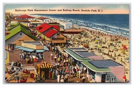 Birds Eye View Amusement Center Seaside Park New Jersey UNP Linen Postcard V11 - £5.37 GBP