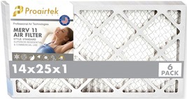 Proairtek AF14251M11SWH Model MERV11 14x25x1 Air Filters (Pack of 6) - £32.04 GBP